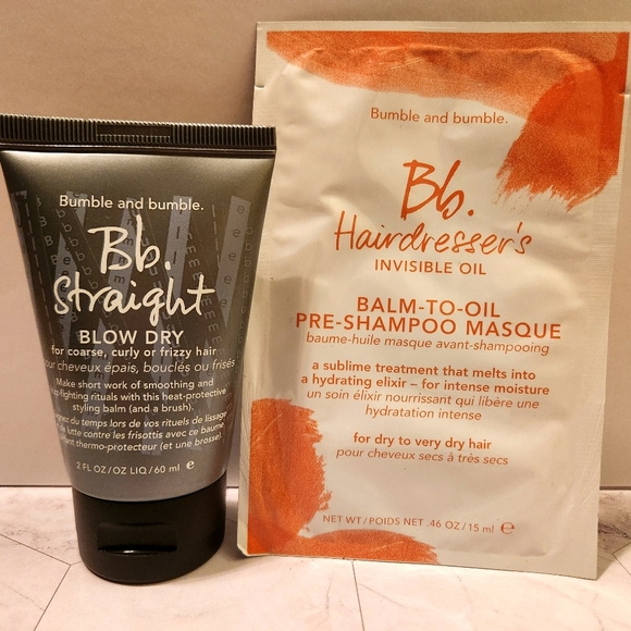 Bumble & Bumble Straight Blow Dry Balm and Hairdresser's Invisible Oil NEW - Picture 2 of 8